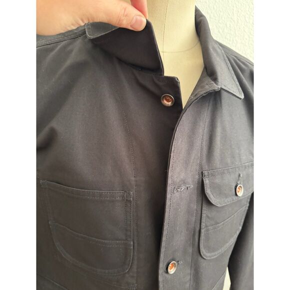 Flint & Tinder Men's Waxed Canvas Jacket XL Black British Millerain – Rare - Picture 8 of 9